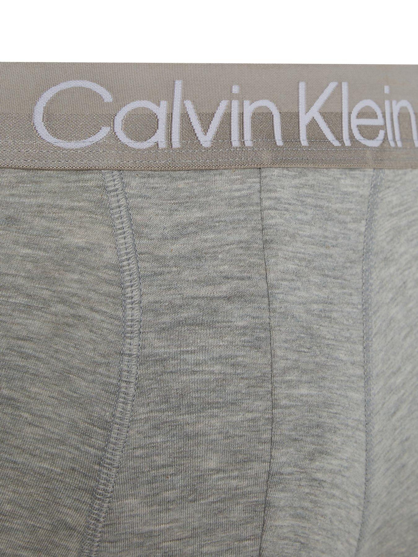 Calvin Klein 3 Pack Modern Structure Trunks - White/Black/Grey | Very.co.uk