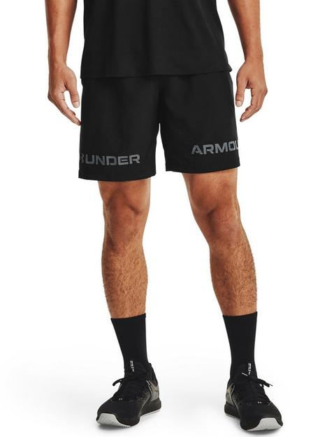 under-armour-training-plus-size-woven-graphic-wordmark-shorts-blackgrey