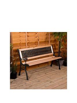 Product photograph of Garden Vida Cross Style Garden Bench from very.co.uk