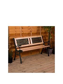 Product photograph of Garden Vida Twin Cross Style Garden Bench from very.co.uk