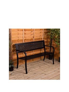 Product photograph of Garden Vida Lattice Steel Garden Bench from very.co.uk