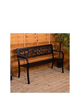 Product photograph of Garden Vida Rose Steel Garden Bench from very.co.uk