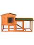  image of double-wooden-pet-hutch-with-pull-out-floor-tray-for-easy-cleaning
