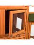  image of double-wooden-pet-hutch-with-pull-out-floor-tray-for-easy-cleaning