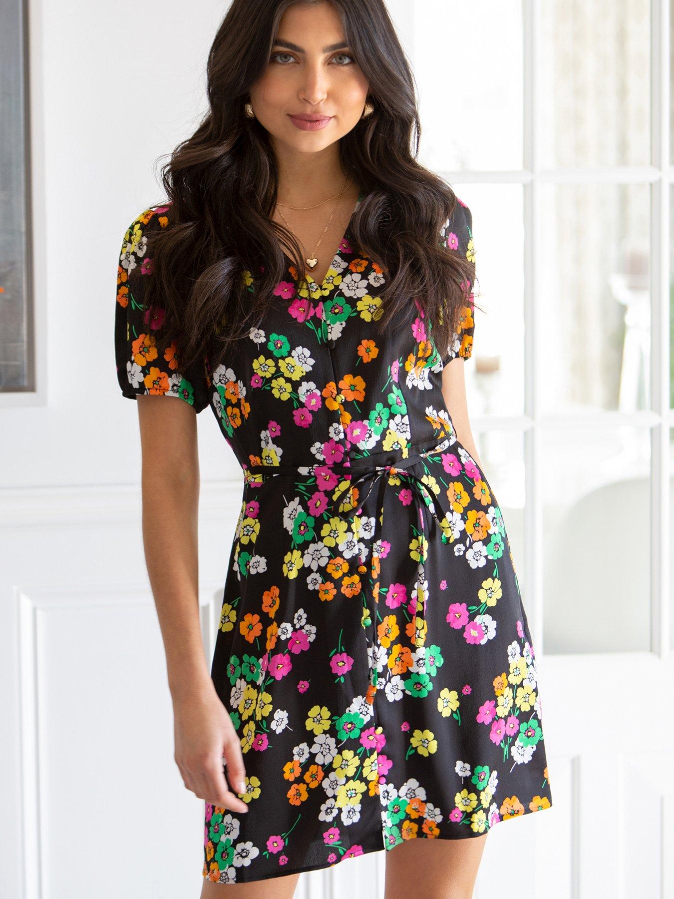 black floral beach dress