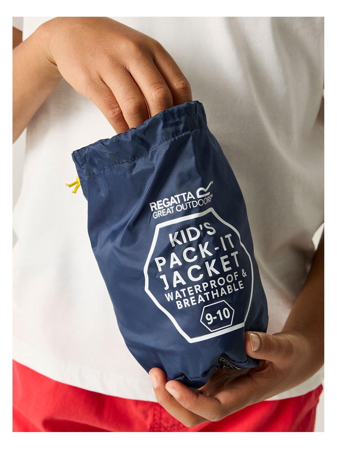 Image 3 of 5 of Regatta Kids Pack-it III&nbsp;Waterproof Jacket - Navy