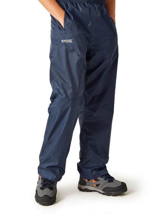 front image of regatta-kids-pack-it-waterproof-over-trousers