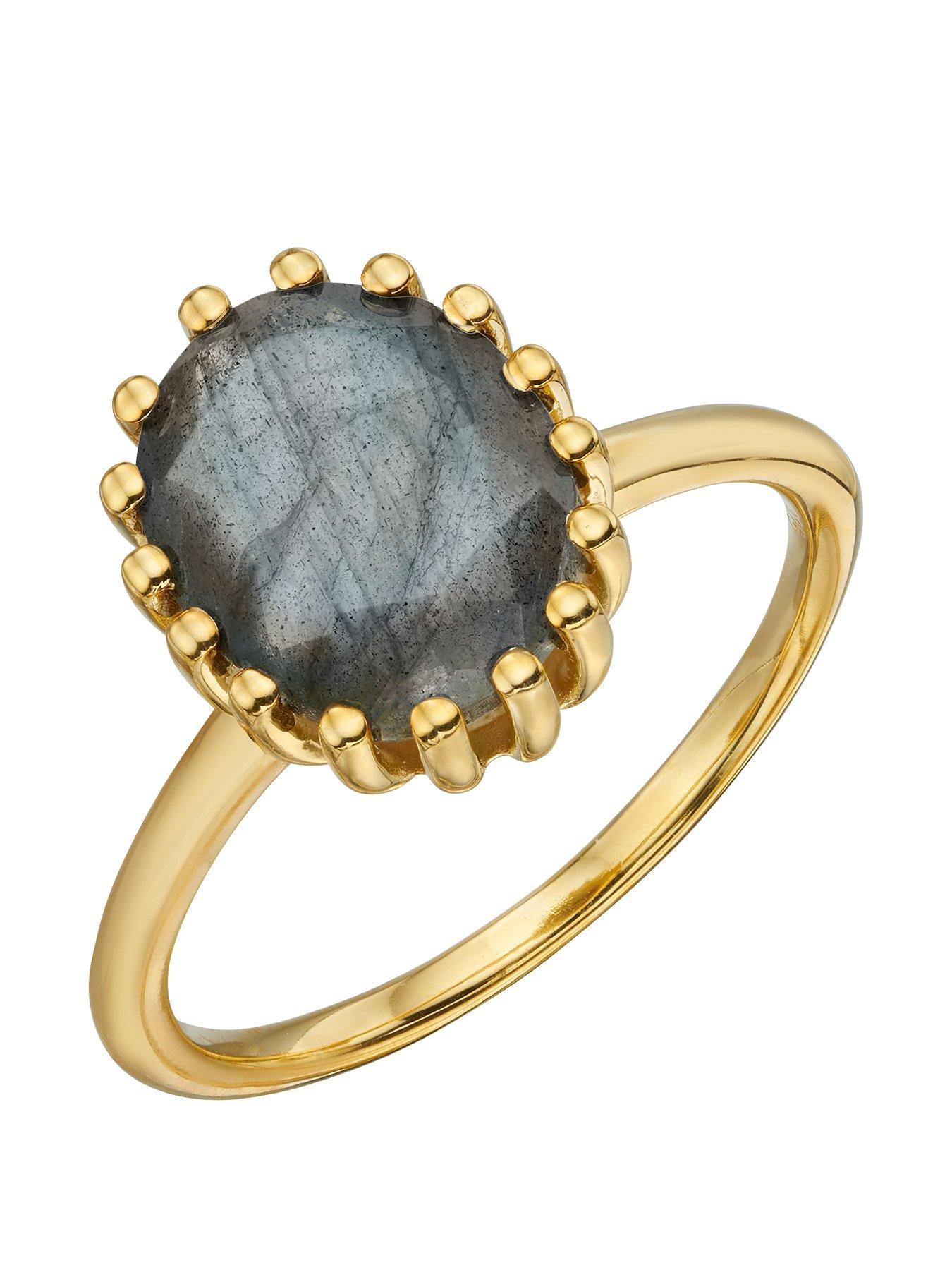  Blue Labradorite Gold Plated Ring