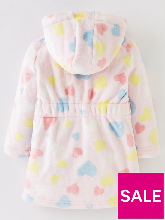 back image of mini-v-by-very-girls-hooded-heart-robe-pink