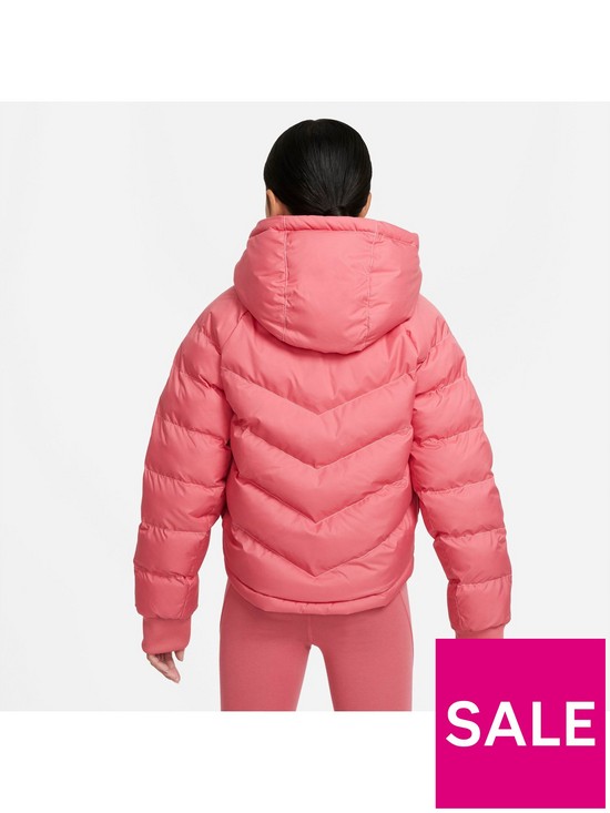 stillFront image of nike-g-nsw-synthetic-fill-hooded-jacket-pinkwhite