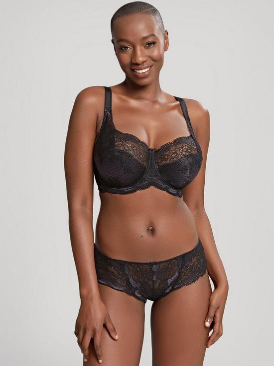front image of panache-clara-full-cup-bra-charcoal-black
