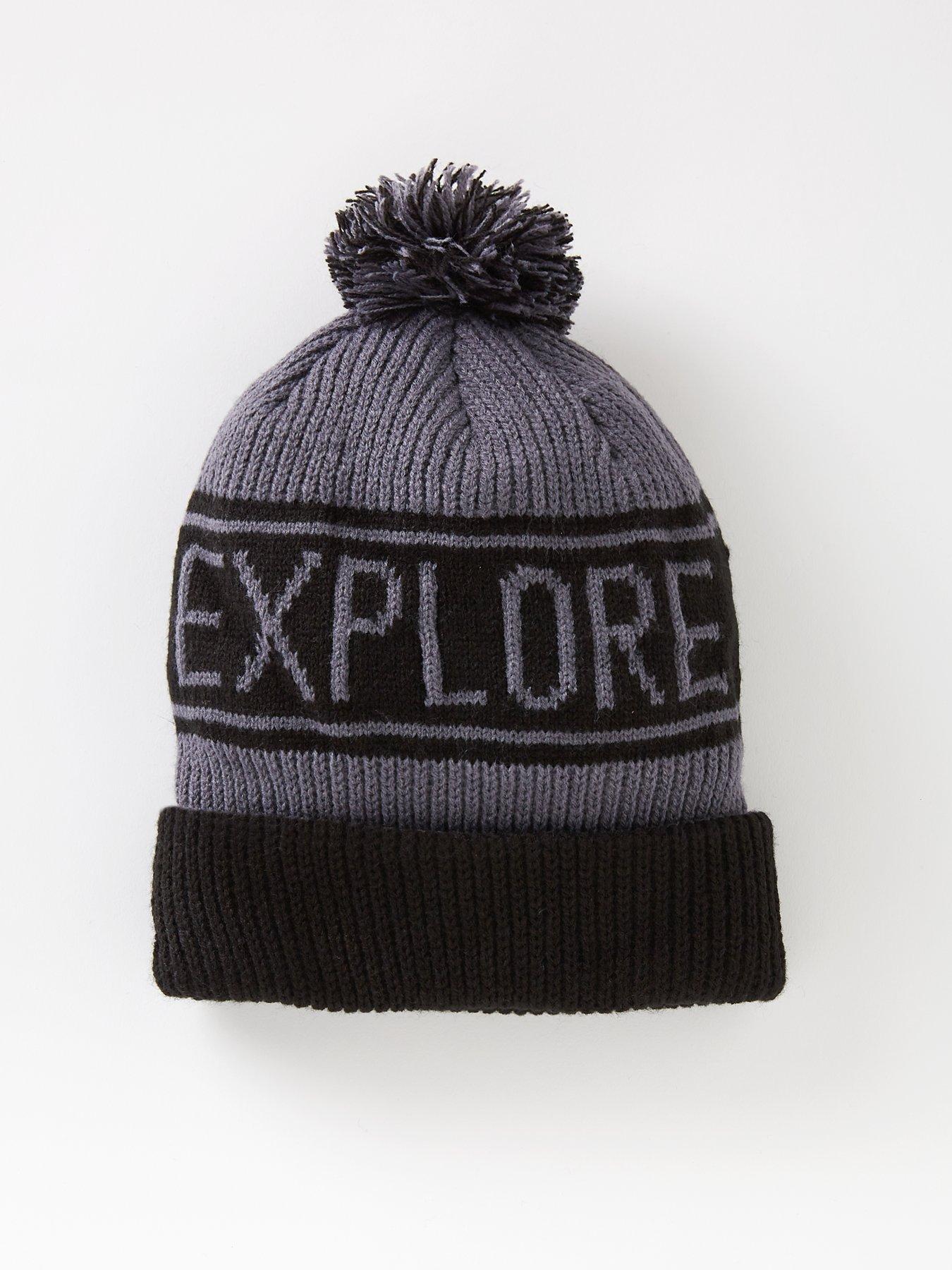 THE NORTH FACE Men's Retro Pom Beanie - Grey | very.co.uk