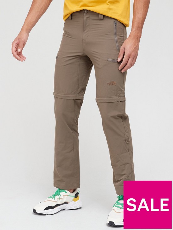 front image of the-north-face-exploration-convertible-pant-brown