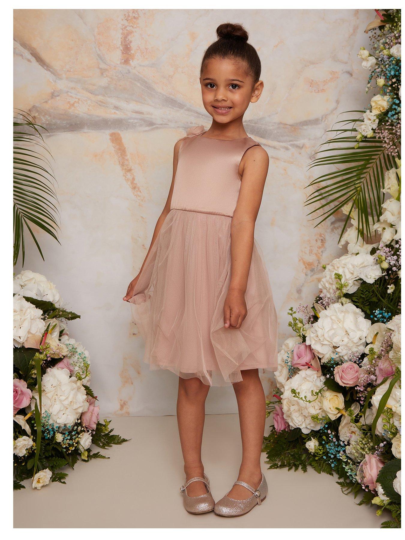 Chi Chi London Girls 3d Floral Tulle Skirt Flower Girl Dress