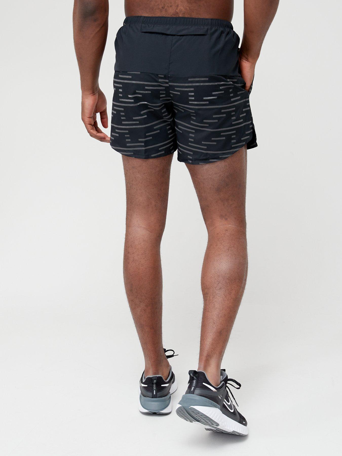 Men Dri-FIT Run Division Challenger Shorts - Black/White