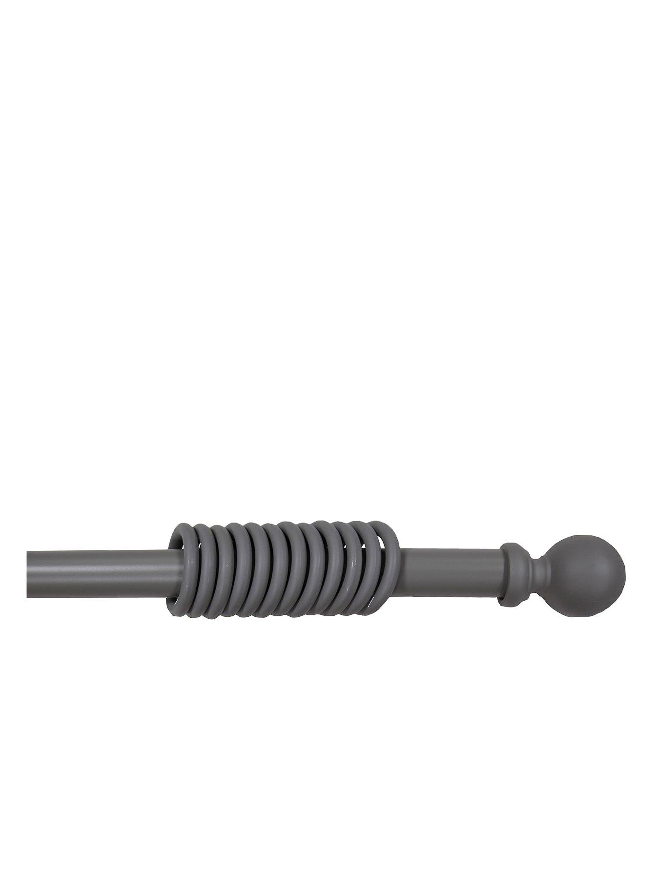 Product photograph of Galloway Ball Finial 28mm Curtain Pole In Grey from very.co.uk