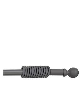 Product photograph of Very Home Galloway Ball Finial 28mm Curtain Pole In Grey from very.co.uk