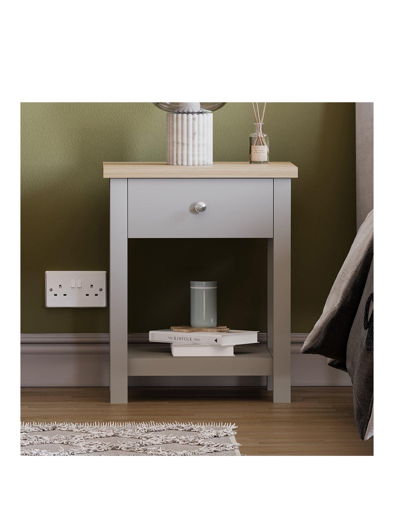 Image 3 of 6 of Vida Designs Arlington 1 Drawer Side Table - Grey