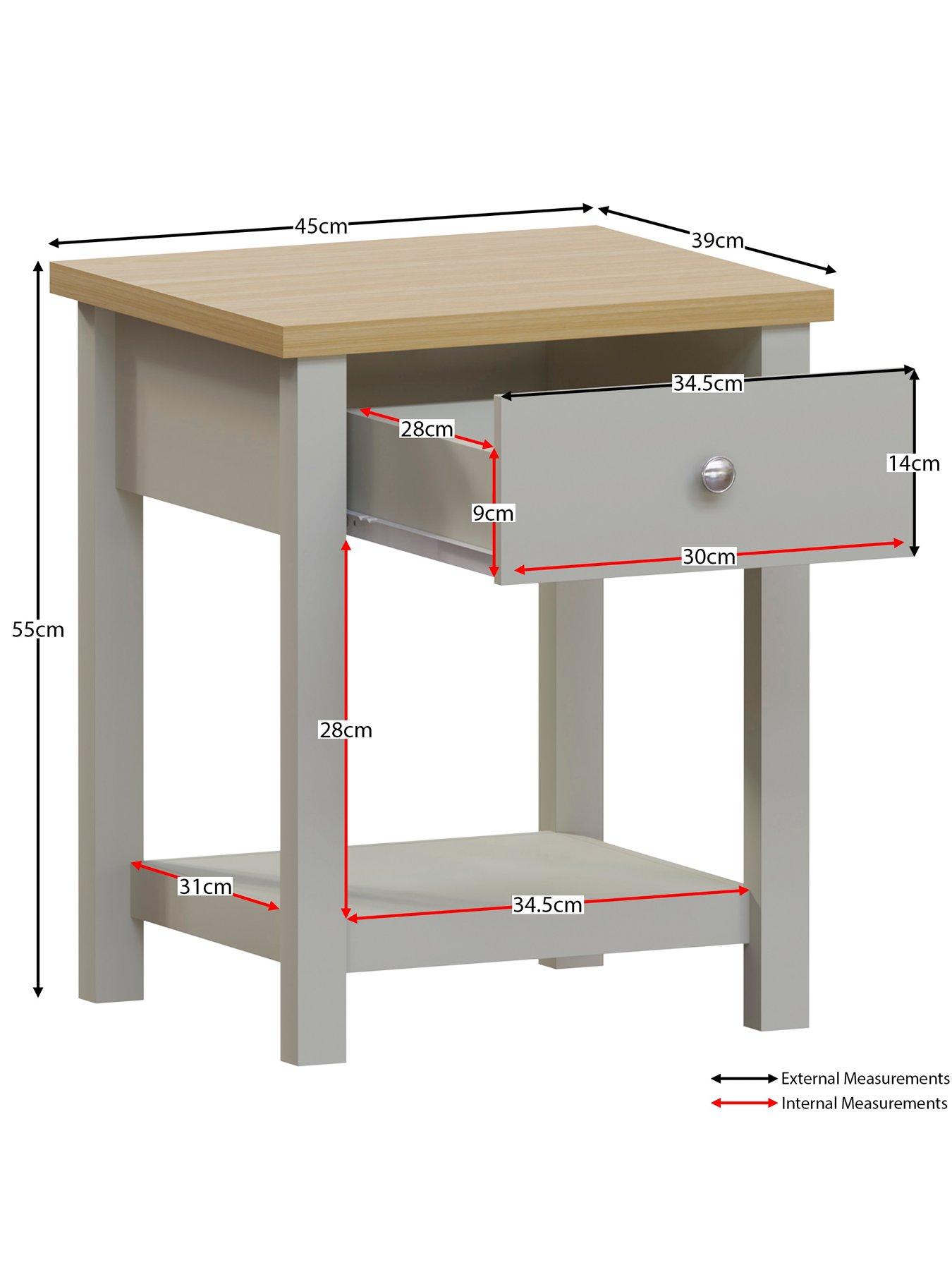 Image 6 of 6 of Vida Designs Arlington 1 Drawer Side Table - Grey