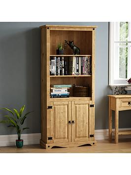 Product photograph of Vida Designs Corona Solid Pine 2 Door Bookcase from very.co.uk
