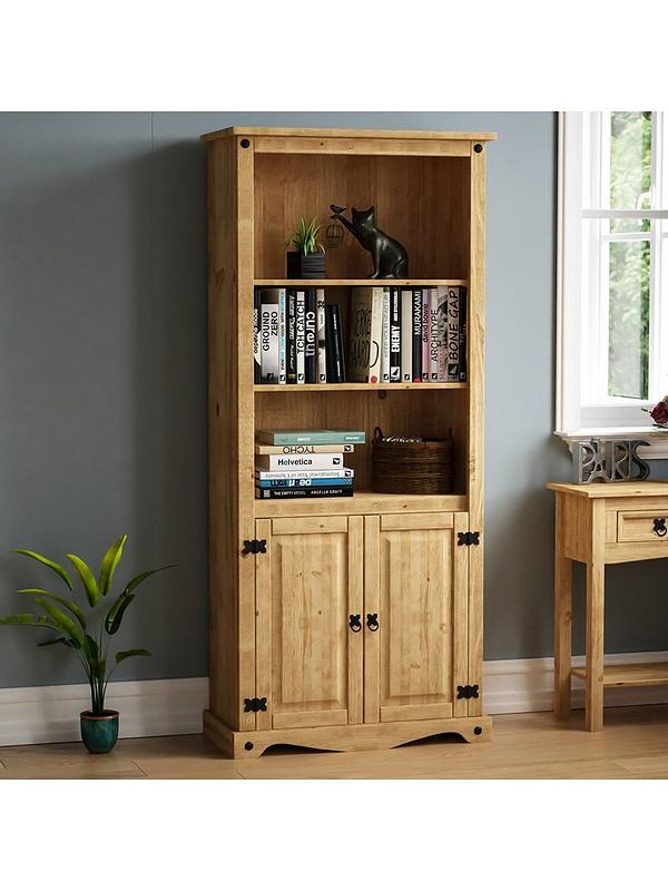 Vida Designs Corona Solid Pine 2 Door, Corona Pine Furniture Bookcases