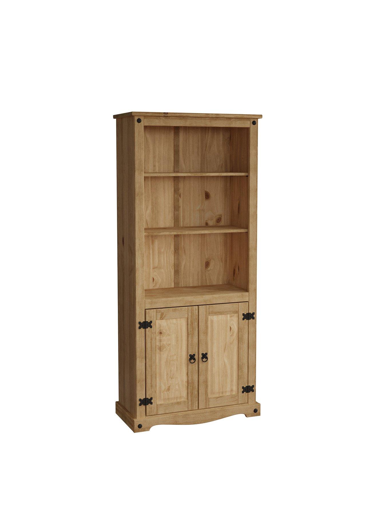 Vida Designs Corona Solid Pine 2 Door Bookcase | very.co.uk