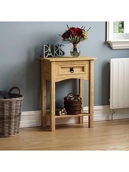 Product photograph of Vida Designs Corona Solid Pine 1 Drawer Console Table from very.co.uk