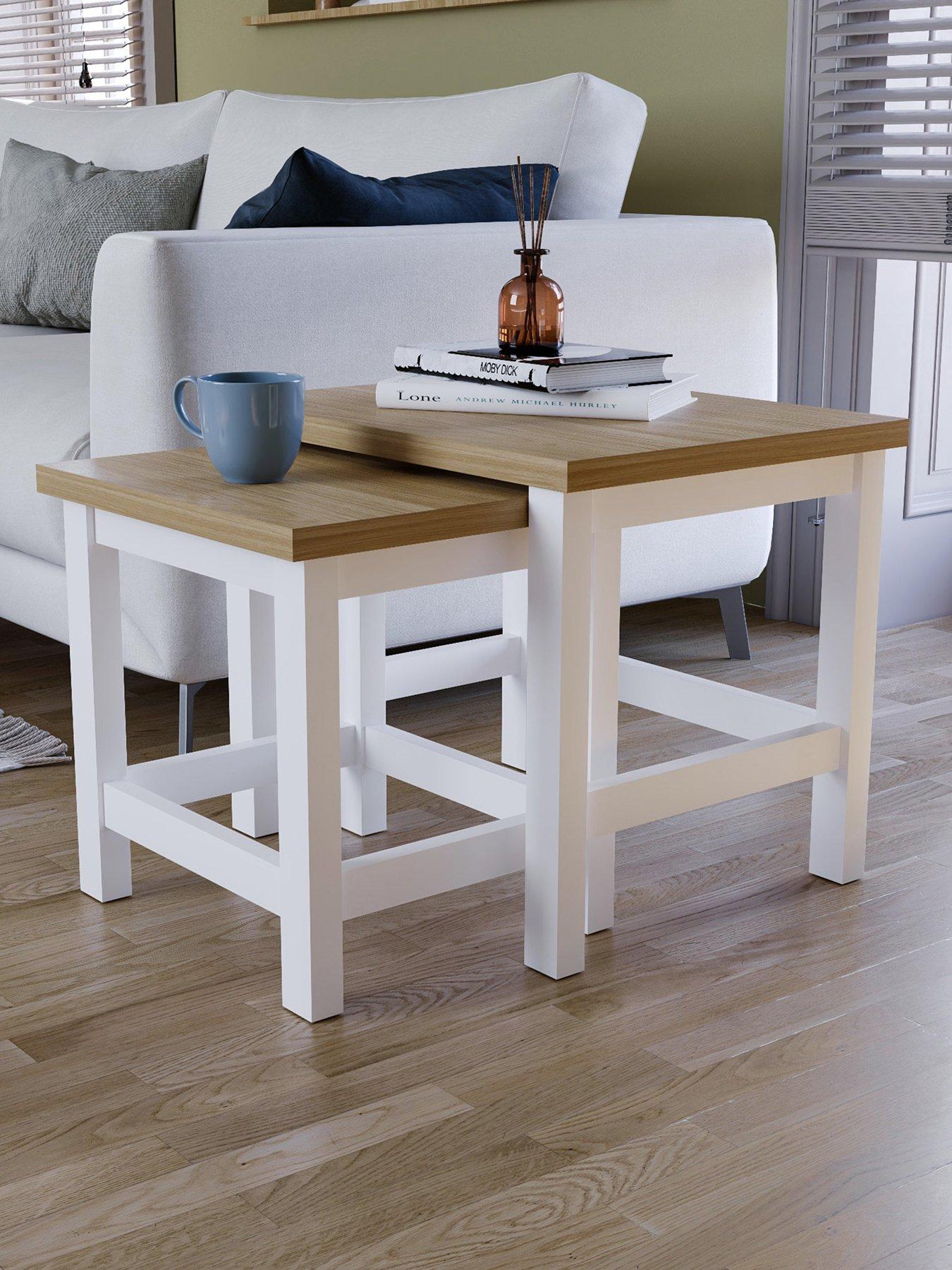 Product photograph of Vida Designs Arlington Nest Of Tables - White from very.co.uk