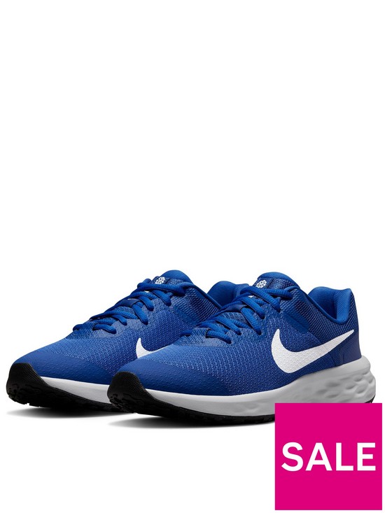 front image of nike-revolution-6-junior-trainers-blue