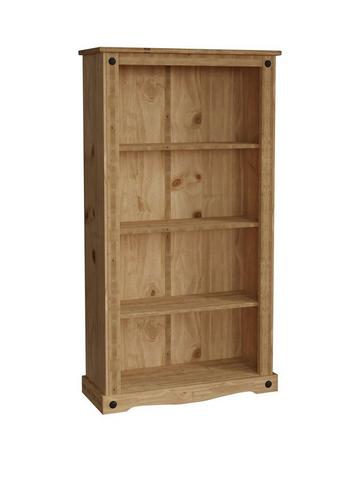 Vida Designs Corona Solid Pine Medium, 80 Inch Tall Bookcase With Doors