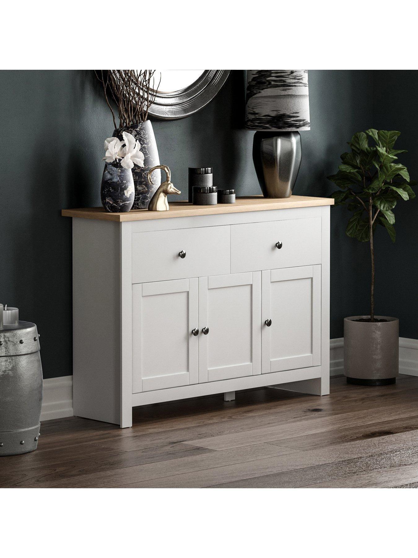 Product photograph of Vida Designs Arlington 2 Drawer 3 Door Sideboard - White from very.co.uk