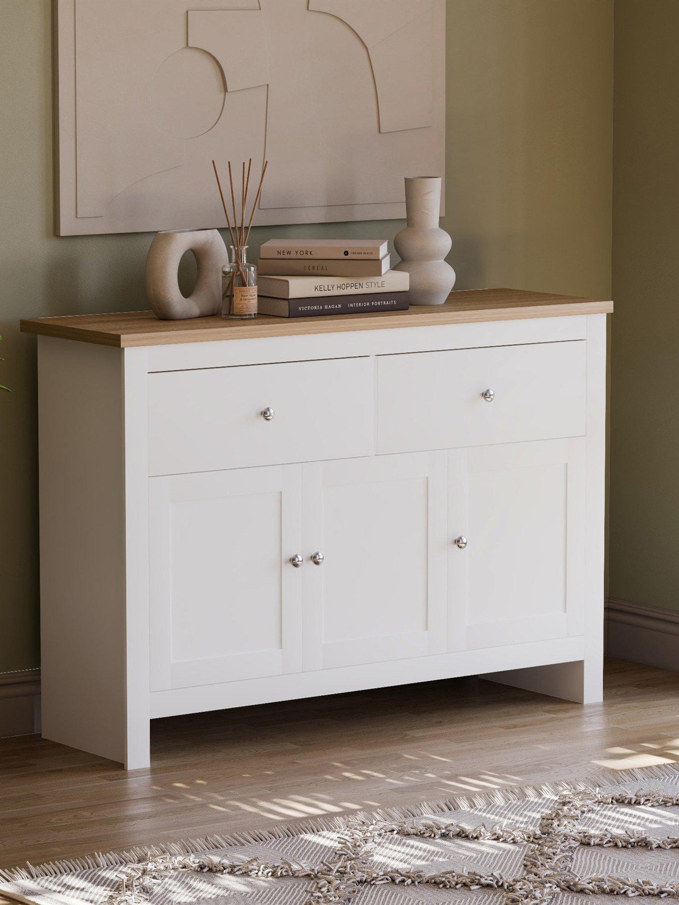 Product photograph of Vida Designs Arlington 2 Drawer 3 Door Sideboard - White from very.co.uk