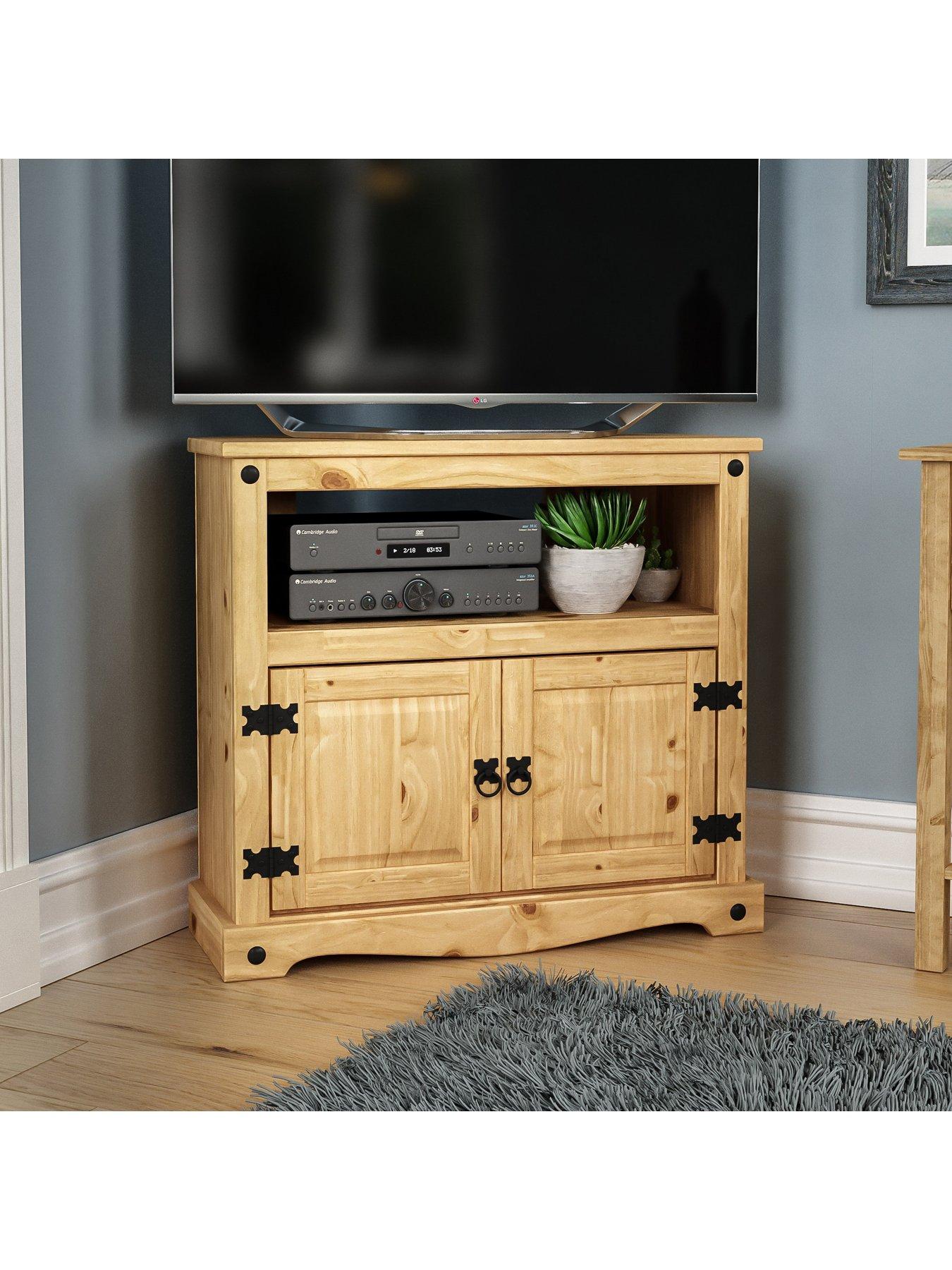 Vida Designs Corona Solid Pine Corner TV Unit - fits up to 40 inch TV