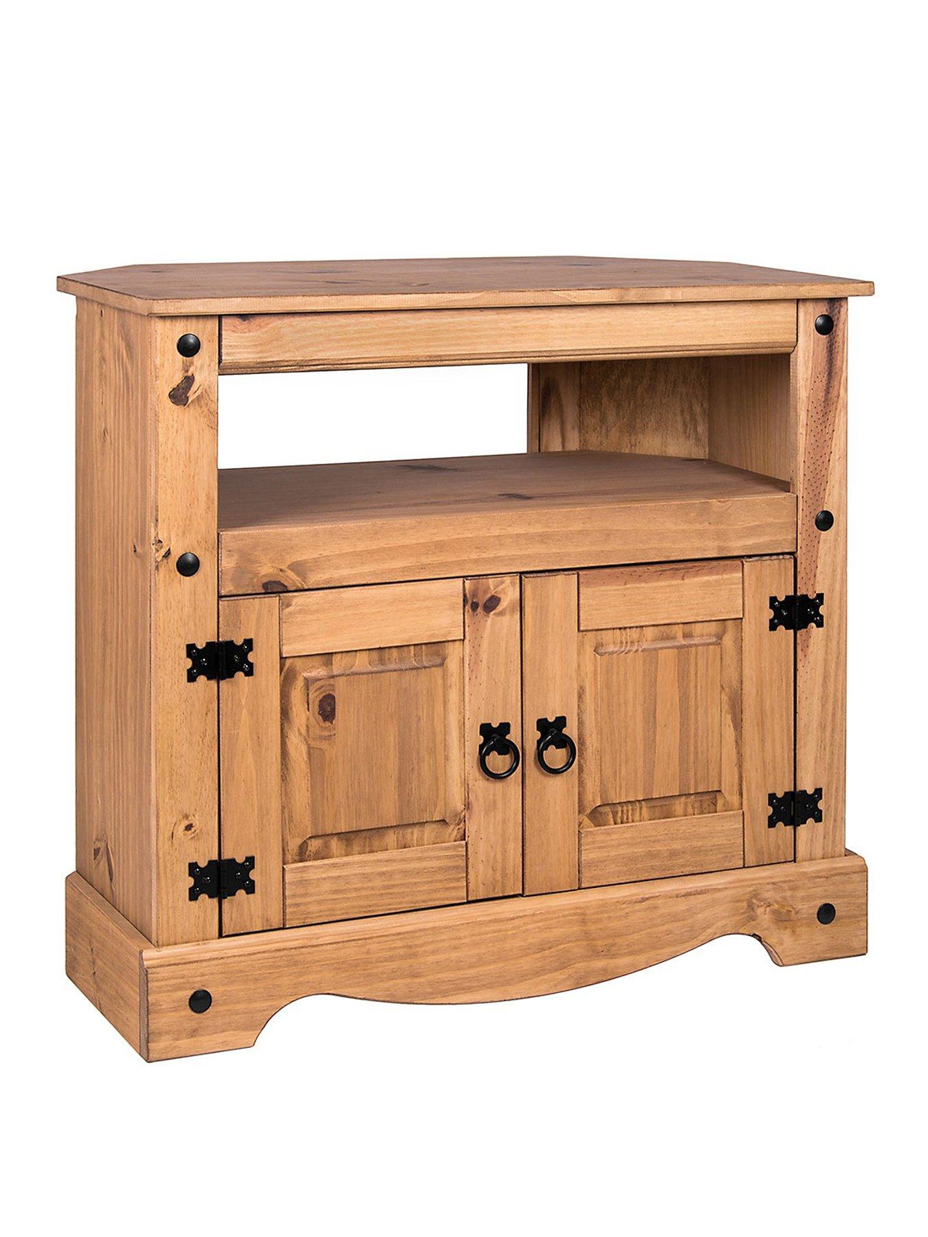 Vida Designs Corona Solid Pine Corner TV Unit fits up to 40 inch TV