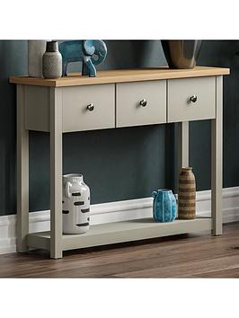 Product photograph of Vida Designs Arlington 3 Drawer Console Table from very.co.uk