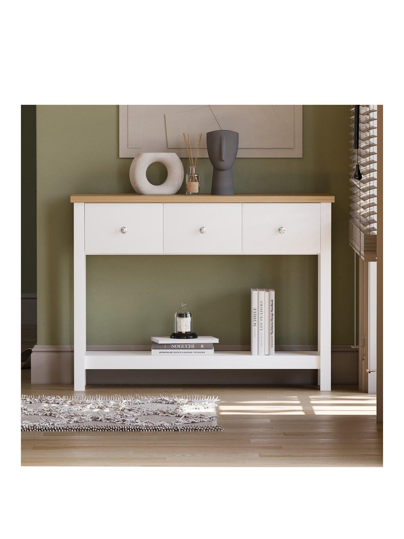 Image 3 of 6 of Vida Designs Arlington 3 Drawer Console Table -&nbsp;White
