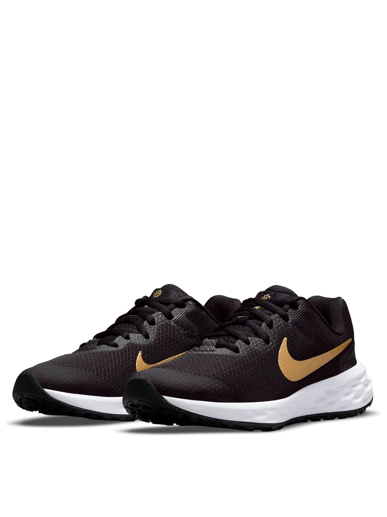 Por nombre dentro de poco estrés Nike Revolution 6 Junior Trainers - Black/Gold | very.co.uk