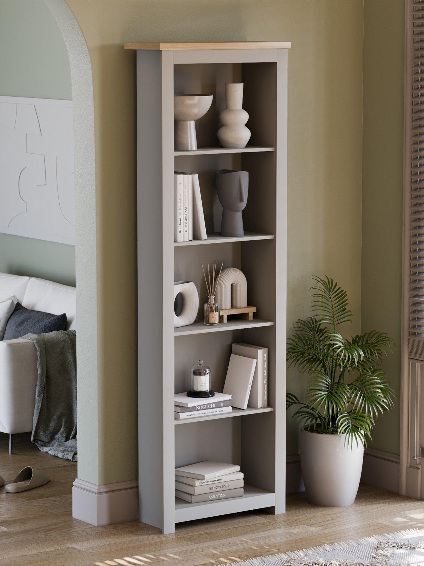 Product photograph of Vida Designs Arlington 5 Tier Bookcase - Grey from very.co.uk