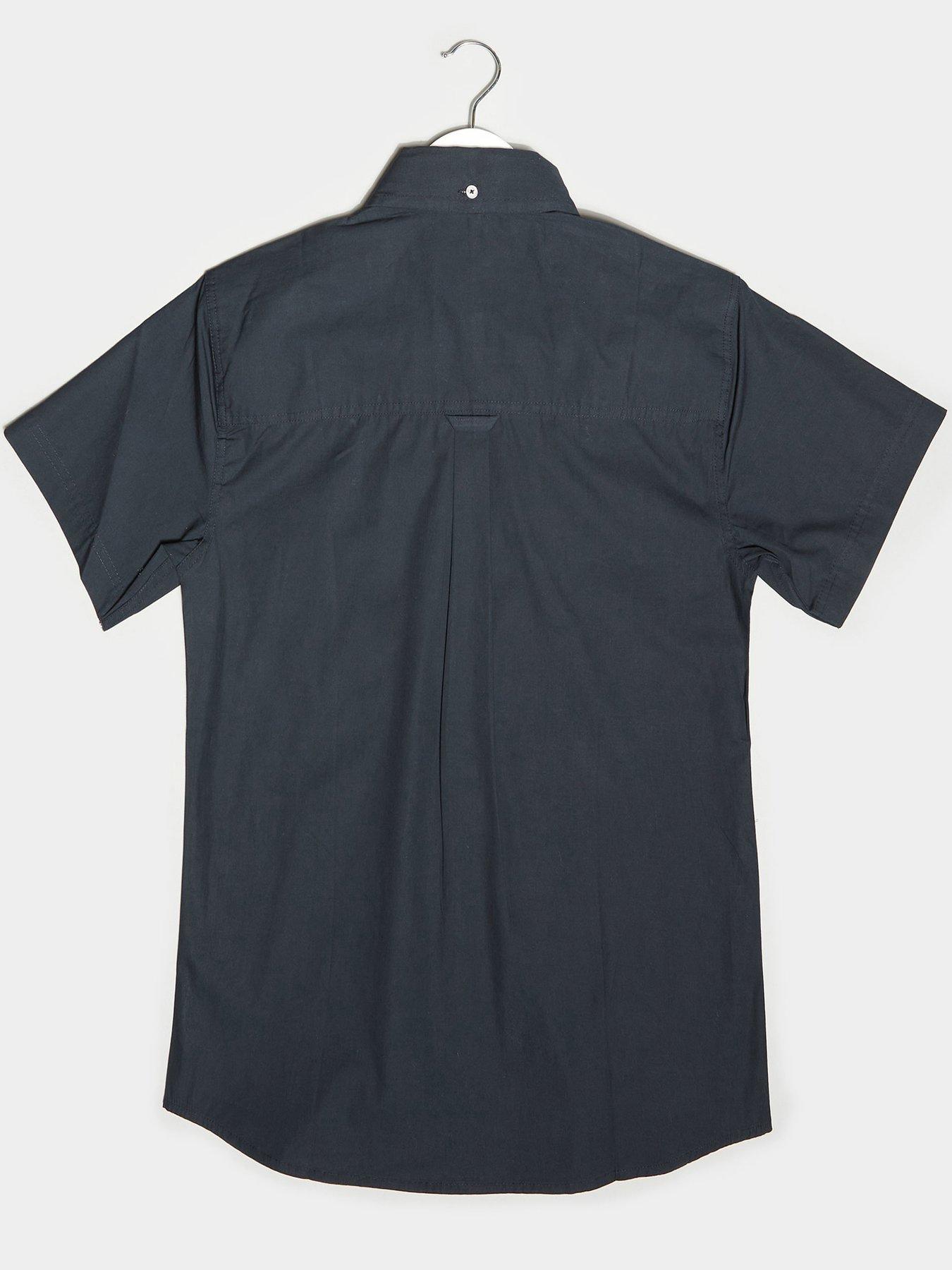Image 2 of 3 of BadRhino Essential Navy Short Sleeve Poplin Shirt - Navy