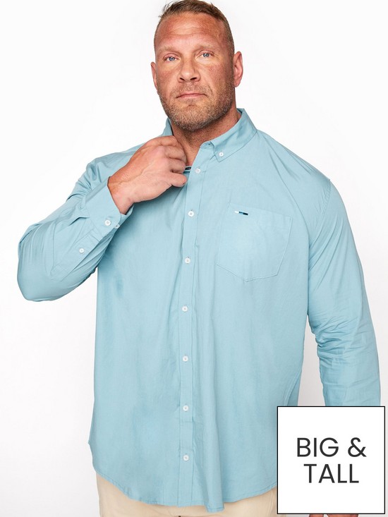 front image of badrhino-essential-long-sleeve-poplin-shirt-bluenbsp