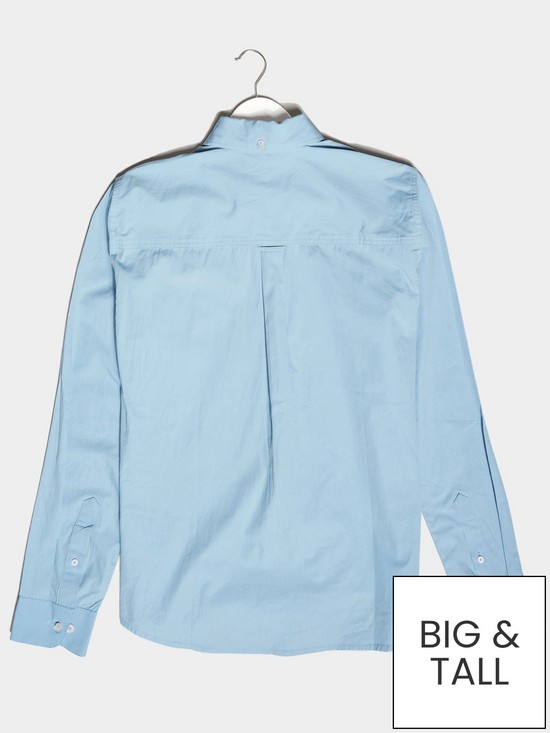 stillFront image of badrhino-essential-long-sleeve-poplin-shirt-bluenbsp
