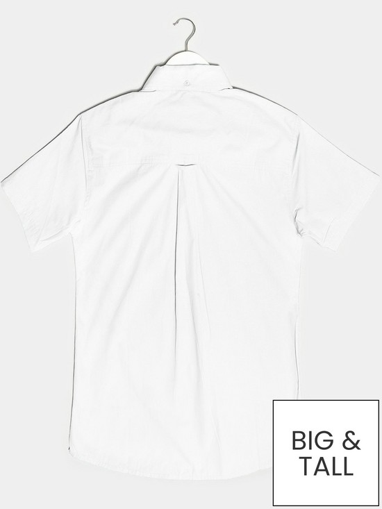 stillFront image of badrhino-essential-smart-short-sleeve-oxford-shirt-white-white