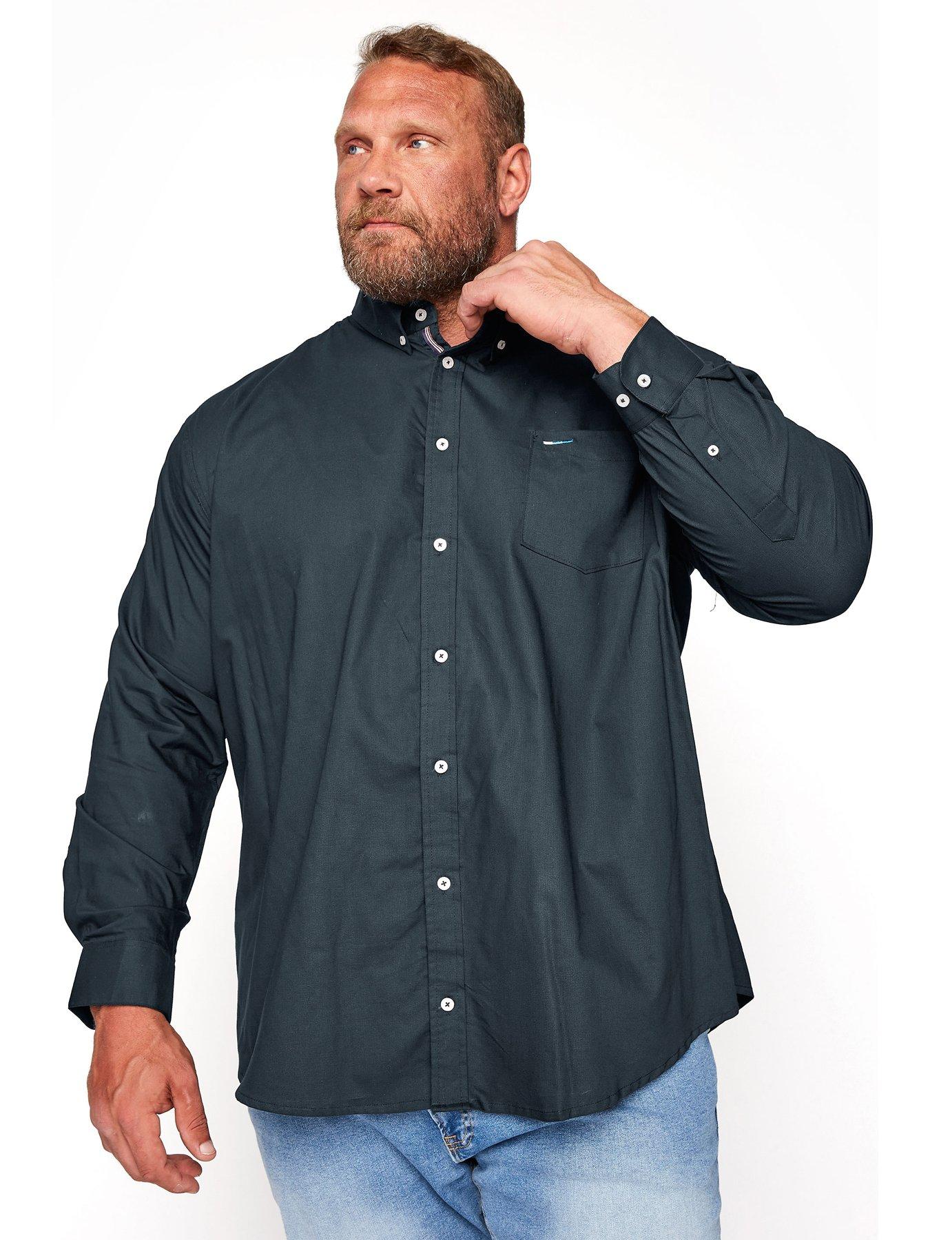 undefined Essential Smart Long Sleeve Oxford Shirt - Navy