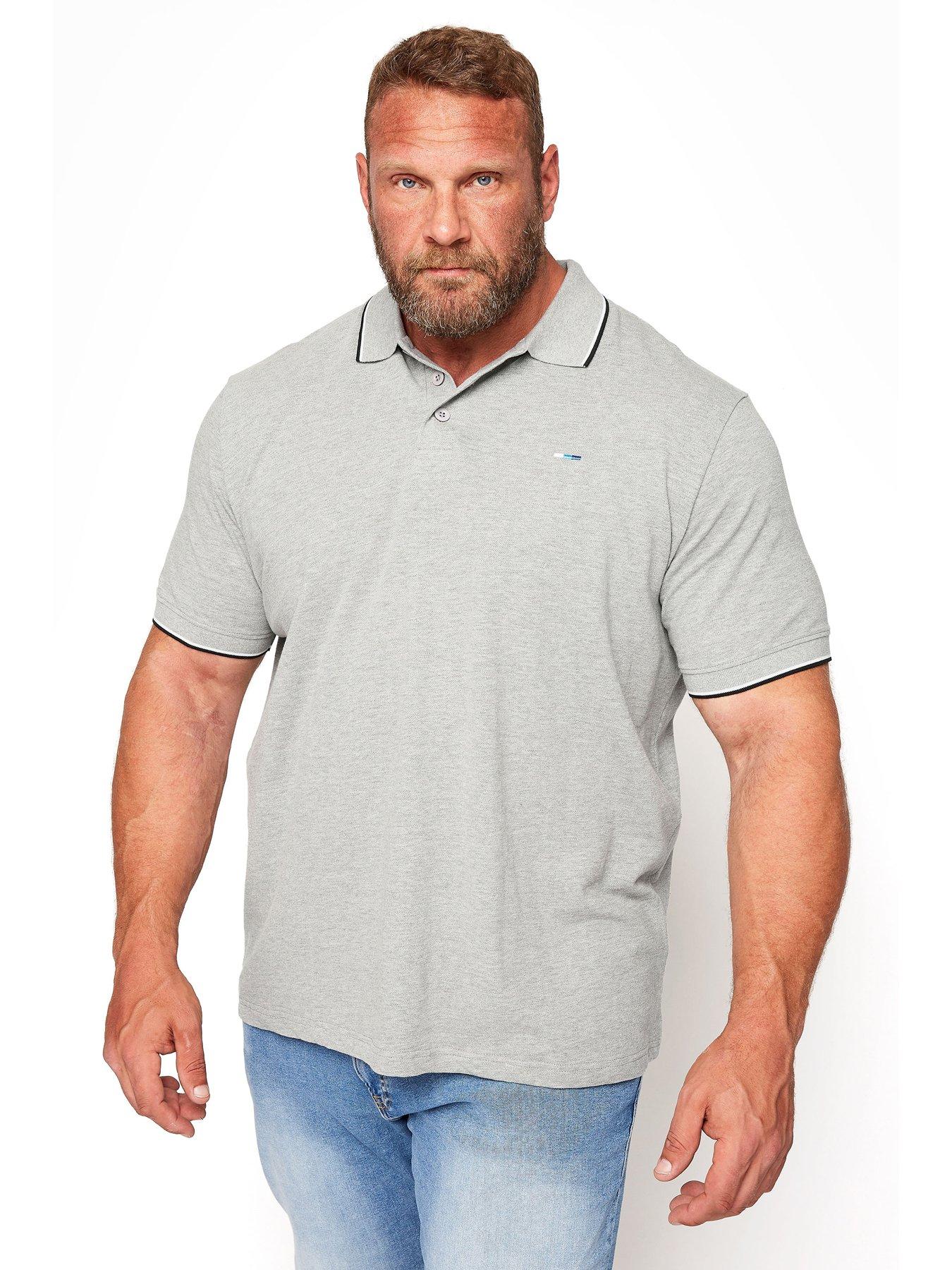 BadRhino Essential Tipping Short Sleeve Polo Shirt, Grey, Size 7-8Xl, Men