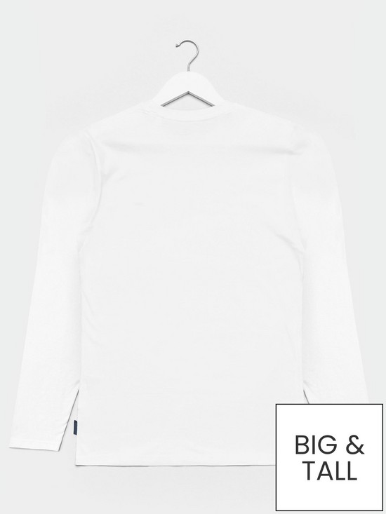 stillFront image of badrhino-essential-plain-long-sleeve-t-shirt-white
