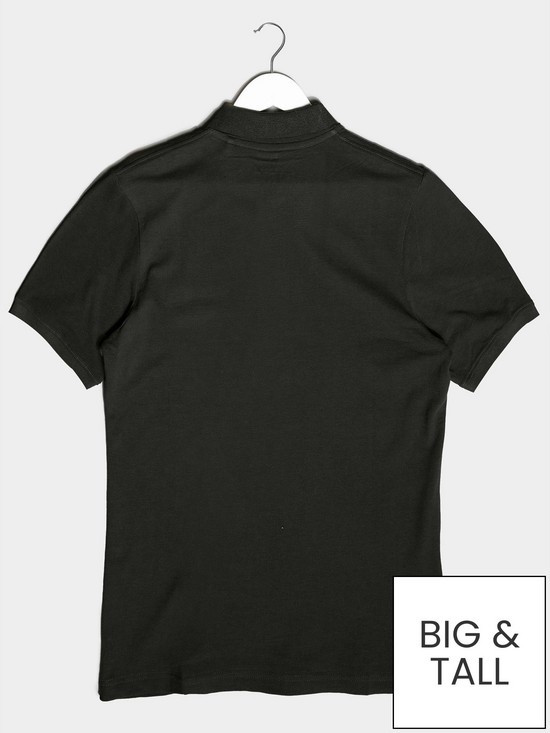 stillFront image of badrhino-essential-plain-polo-shirt-black