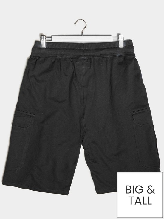stillFront image of badrhino-essential-jersey-cargo-shorts-black