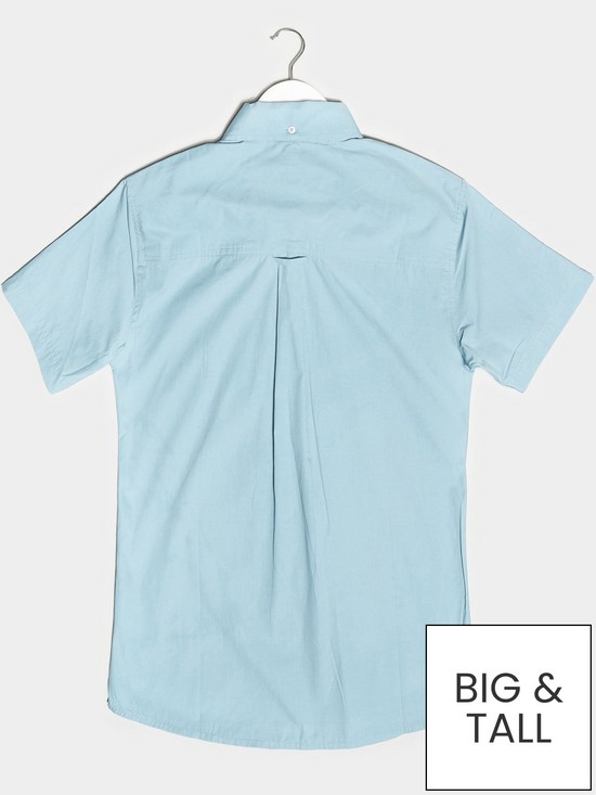 stillFront image of badrhino-essential-short-sleeve-poplin-shirt-blue