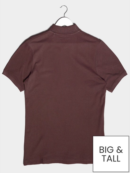 stillFront image of badrhino-essential-plain-polo-shirt-burgundy