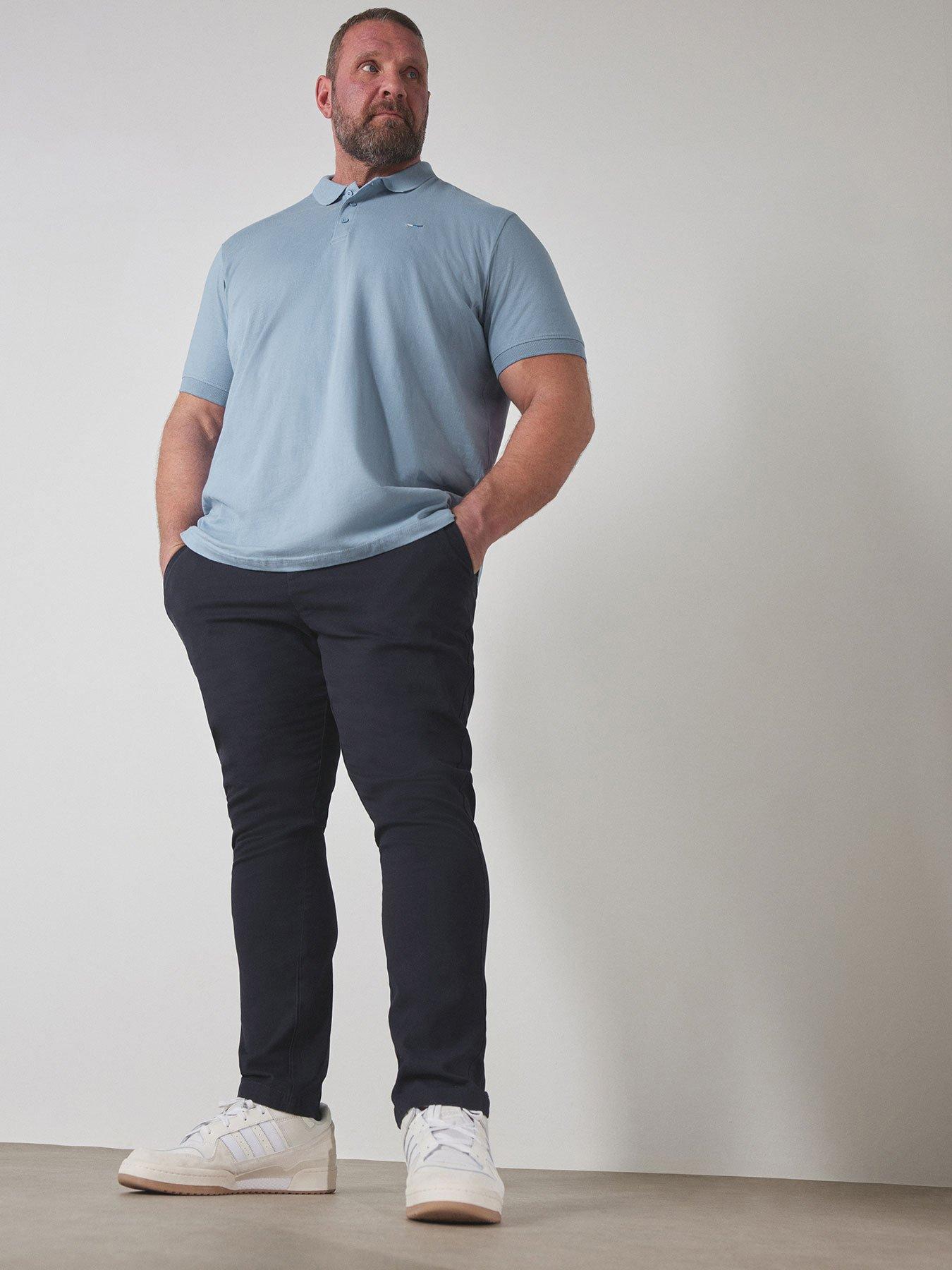 BadRhino Essential Chino Trousers, Navy, Size 42, Inside Leg 32, Men
